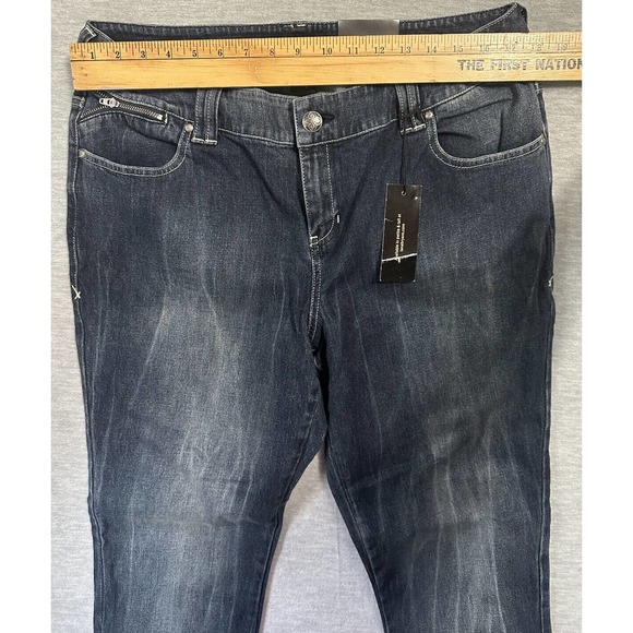 Lane Bryant 18 Womens Jeans Slim Fit Tapered Zipper Ankle Dark Blue Denim Wash - Picture 11 of 14